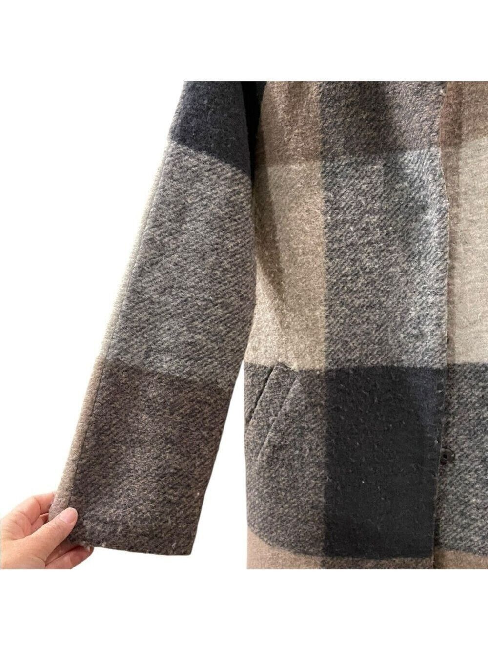 Paraphrase Women's Plaid Wool Blend Overcoat Multicolor Jacket Size: Small - Picture 3 of 11